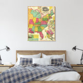 Toile Carte des États-Unis 3 (Insitu(Chambre))