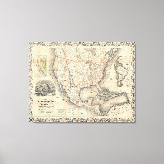 Toile Carte Des États-Unis 3 (Recto)