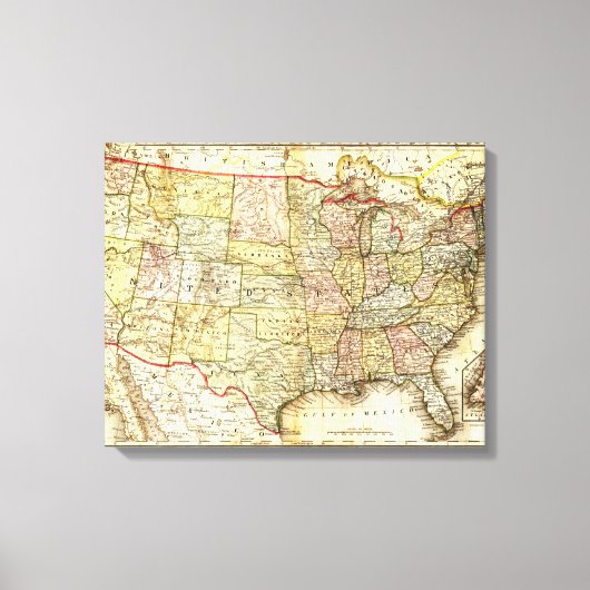 Toile Carte des États-Unis d'Amérique (Recto)