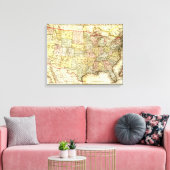 Toile Carte des États-Unis d'Amérique (Insitu(Salon))