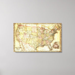 Toile Carte des États-Unis d'Amérique