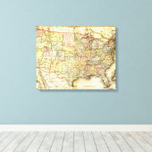 Toile Carte des États-Unis d'Amérique (Insitu (Plancher de Bois))