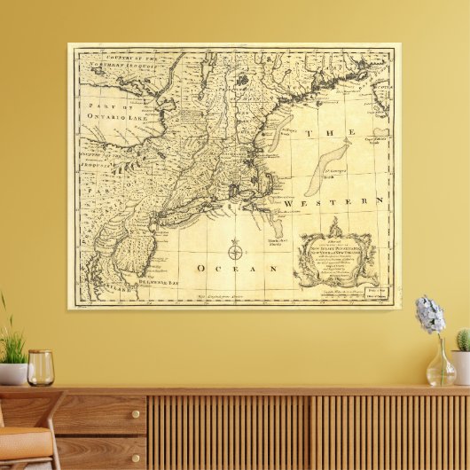 Toile Carte des États-Unis d'Amérique (1783) (Insitu(Salon))