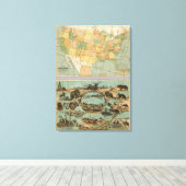 Toile Carte des États-Unis d'Amérique 3 (Insitu (Plancher de Bois))