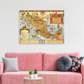 Toile Carte des États-Unis du Mexique (Insitu(Salon))