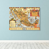 Toile Carte des États-Unis du Mexique (Insitu (Plancher de Bois))