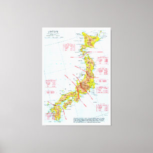 Toile Carte des forces terrestres japonaises de la Secon