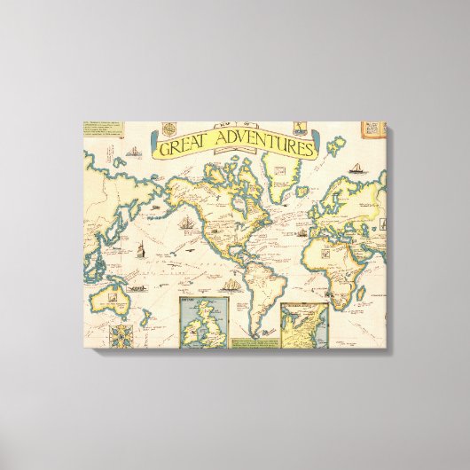 Toile Carte des grandes aventures (Recto)