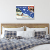 Toile Carte des îles, autochtones en canoë (Insitu(Chambre))