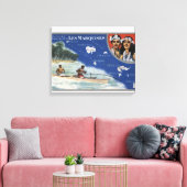 Toile Carte des îles, autochtones en canoë (Insitu(Salon))