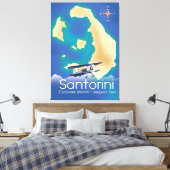 Toile Carte des îles Cyclades de Santorin Mer Egée (Insitu(Chambre))