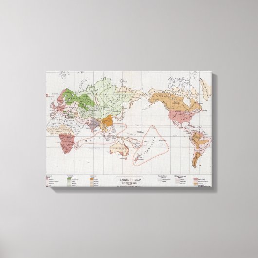 Toile Carte des langues du monde (Recto)