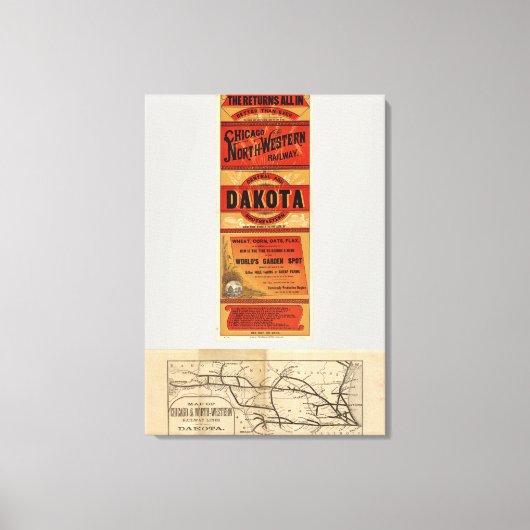 Toile Carte des lignes de Chicago et Northwestern (Recto)