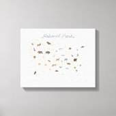 Toile Carte des parcs nationaux neutres Pépinière des bo (Recto)