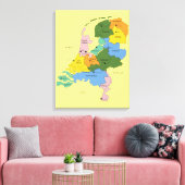 Toile Carte des Pays-Bas (Insitu(Salon))