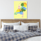 Toile Carte des Pays-Bas (Insitu(Chambre))