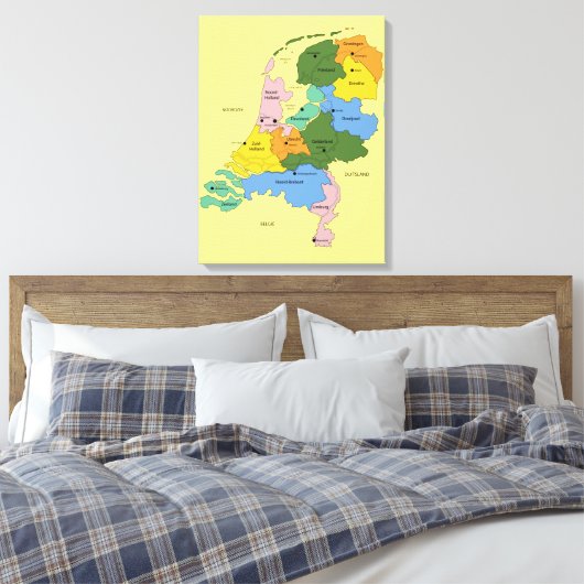 Toile Carte des Pays-Bas (Insitu(Chambre))