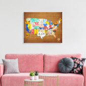 Toile Carte des plaques de licence des États-Unis Envelo (Insitu(Salon))