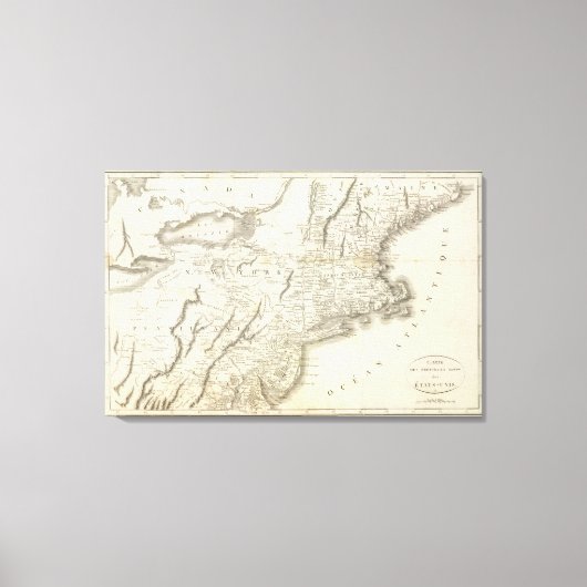 Toile Carte des provinces des États-Unis (Recto)