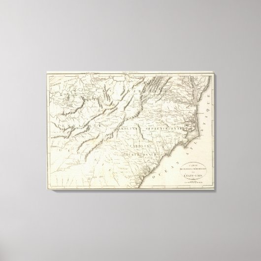 Toile Carte des provinces du sud des États-Unis (Recto)