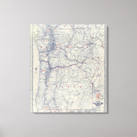 Toile Carte des sentiers automobiles officiels 1925 de R (Recto)