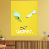 Toile Carte des voyages en Malaisie (Insitu(Salon))