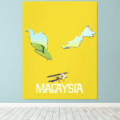 Toile Carte des voyages en Malaisie (Insitu (Plancher de Bois))