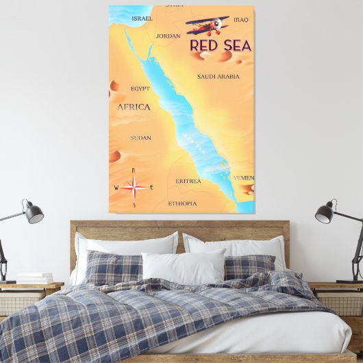 Toile Carte des voyages en mer Rouge (Insitu(Chambre))