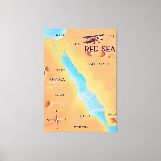 Toile Carte des voyages en mer Rouge (Recto)