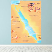 Toile Carte des voyages en mer Rouge (Insitu (Plancher de Bois))