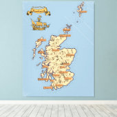 Toile Carte des voyages illustrée de l'Écosse (Insitu (Plancher de Bois))