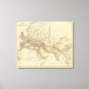 Toile Carte d'hémisphère oriental du monde
