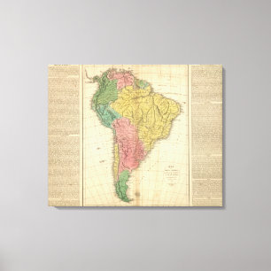 Toile Carte d'histoire de l'Amérique du Sud