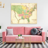 Toile Carte d'histoire des États-Unis d'Amérique (Insitu(Salon))