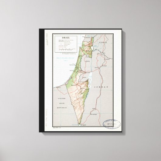 Toile Carte d'Israël (1967) (Recto)