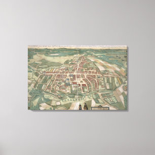 Toile Carte d'Odense, de "Civitates Orbis Terrarum" par