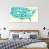 Toile Carte Doodle Des États-Unis (Insitu(Chambre))