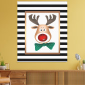 Toile Carte d'orignal de Noël rayé noir blanc cele (Insitu(Salon))