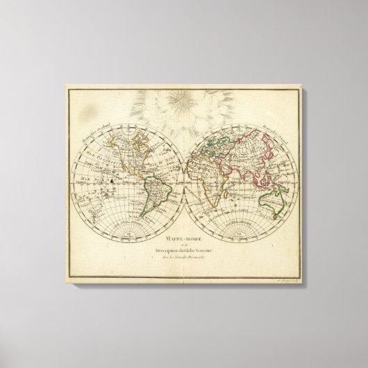 Toile Carte Double hémisphère (Recto)