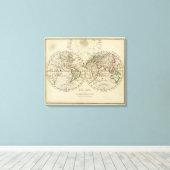 Toile Carte Double hémisphère (Insitu (Plancher de Bois))