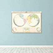 Toile Carte double hémisphère du climat (Insitu (Plancher de Bois))