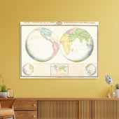Toile Carte double hémisphère du climat (Insitu(Salon))