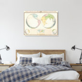 Toile Carte double hémisphère du climat (Insitu(Chambre))