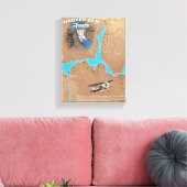 Toile Carte du barrage Hoover Nevada (Insitu(Salon))