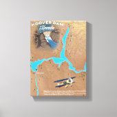 Toile Carte du barrage Hoover Nevada (Recto)