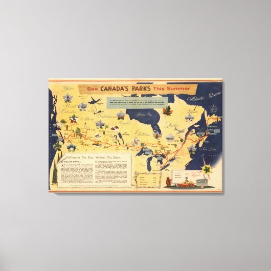 Toile Carte du Canada - Parcs Canada (Recto)