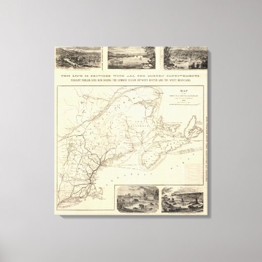Toile Carte du chemin de fer Boston et Maine (Recto)