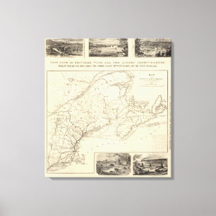 Toile Carte du chemin de fer Boston et Maine