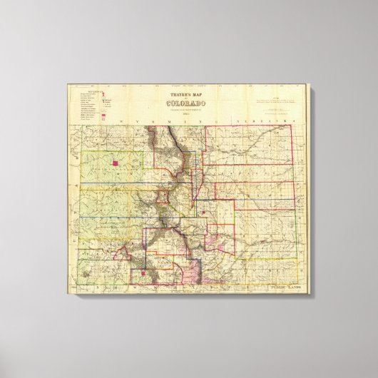 Toile Carte du Colorado par Thayer (Recto)