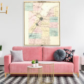 Toile Carte du comté Brown, État du Wisconsin (Insitu(Salon))